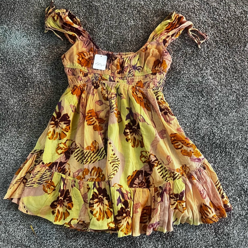 Free People Vibrant Floral Skirt